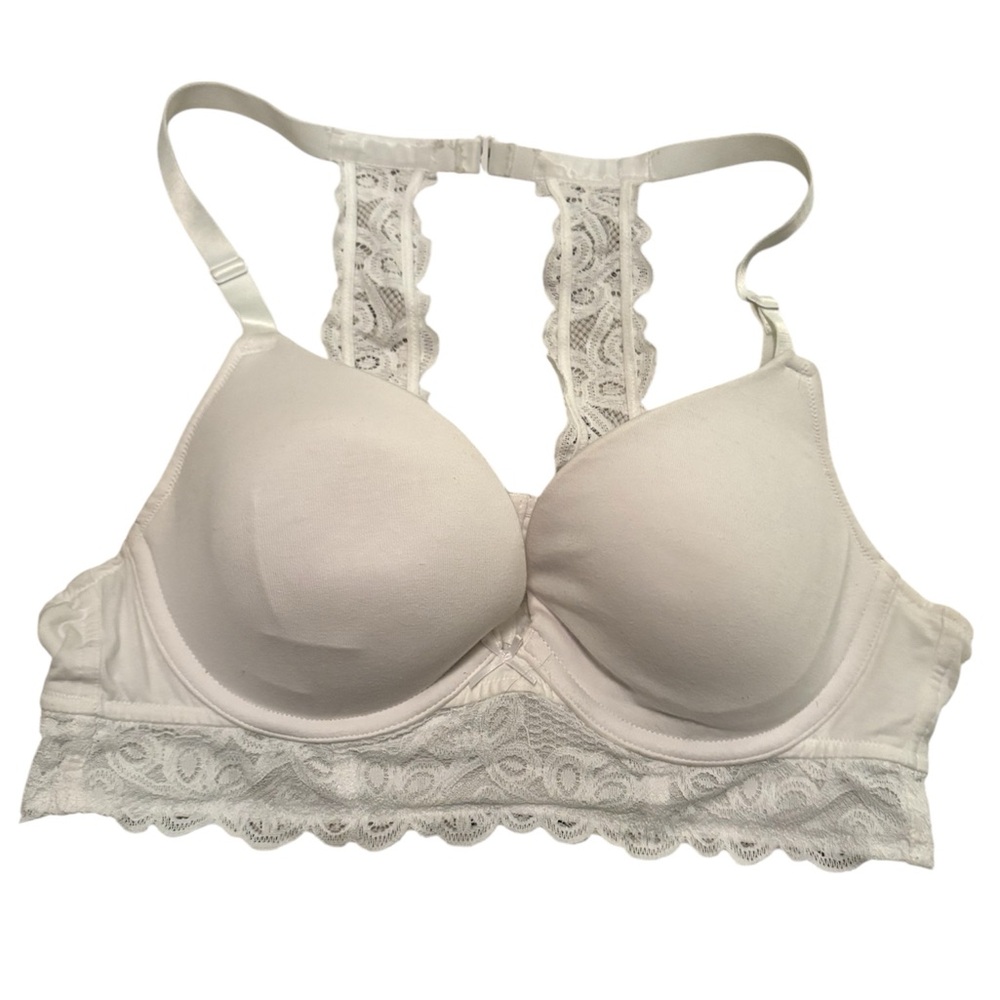 Cacique White Lace Back Bra 40B